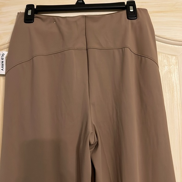 Old Navy PowerSoft Wide Leg Pants Women’s M Tan High Rise Pull On Stretch NEW - Picture 9 of 11